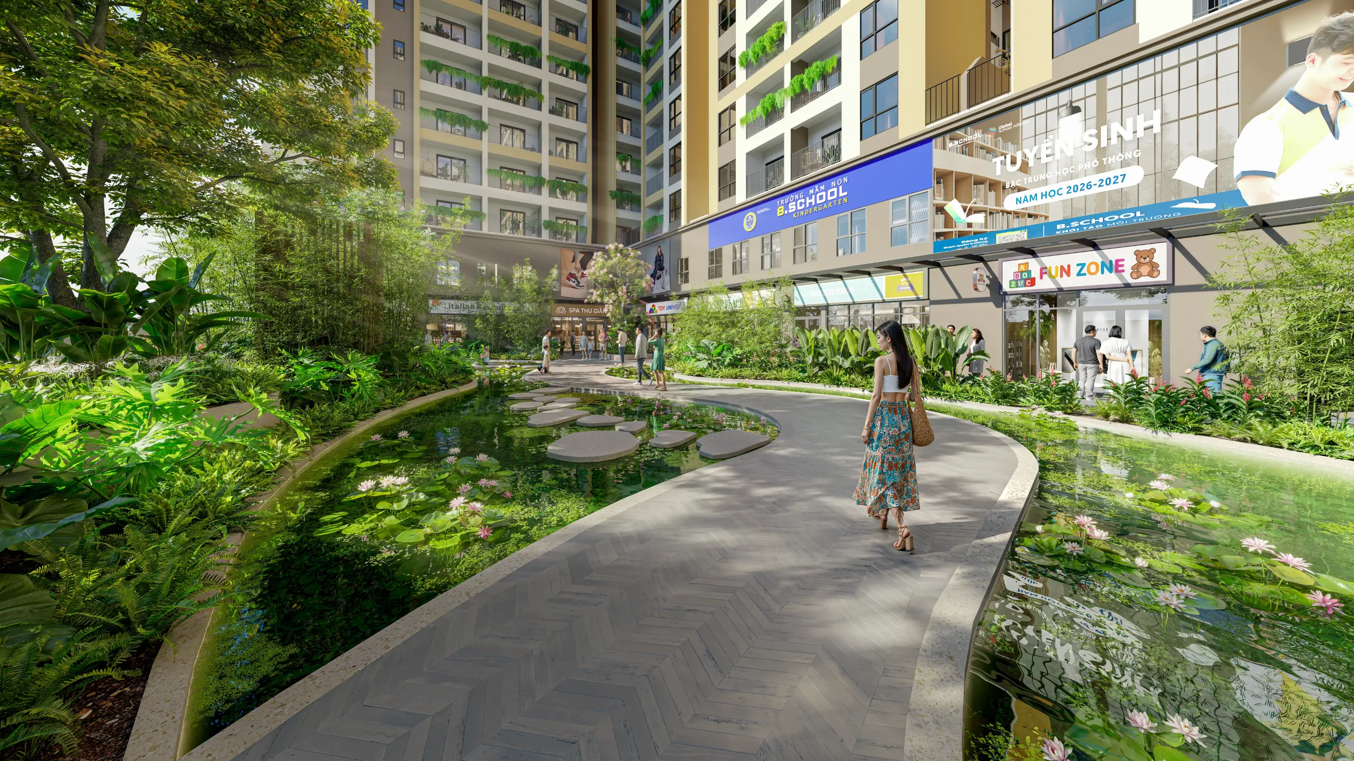 Đường dạo & pavilion nghỉ