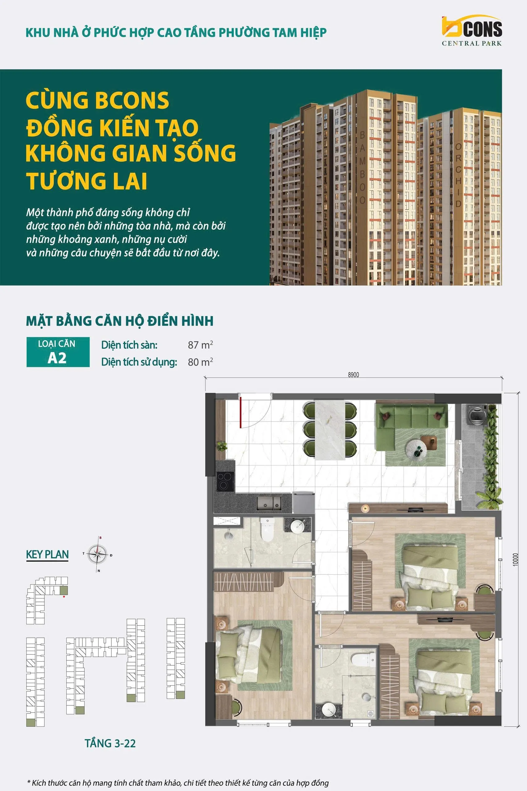 Mặt bằng căn hộ A2 - Bcons Central Park
