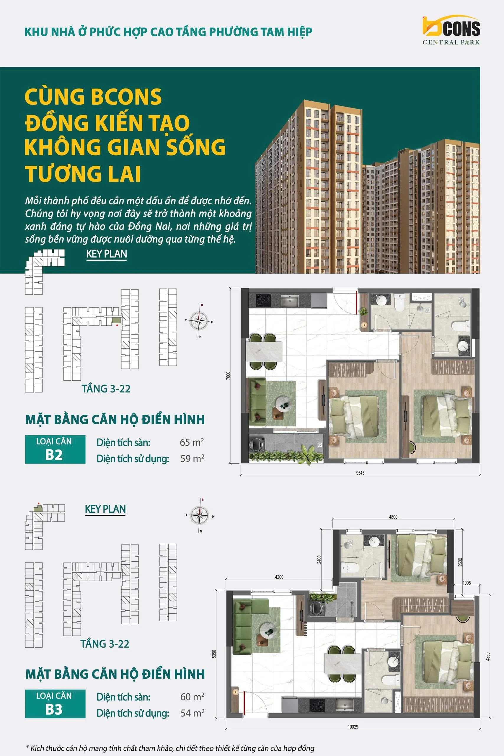 Mặt bằng căn hộ B2 & B3 - Bcons Central Park