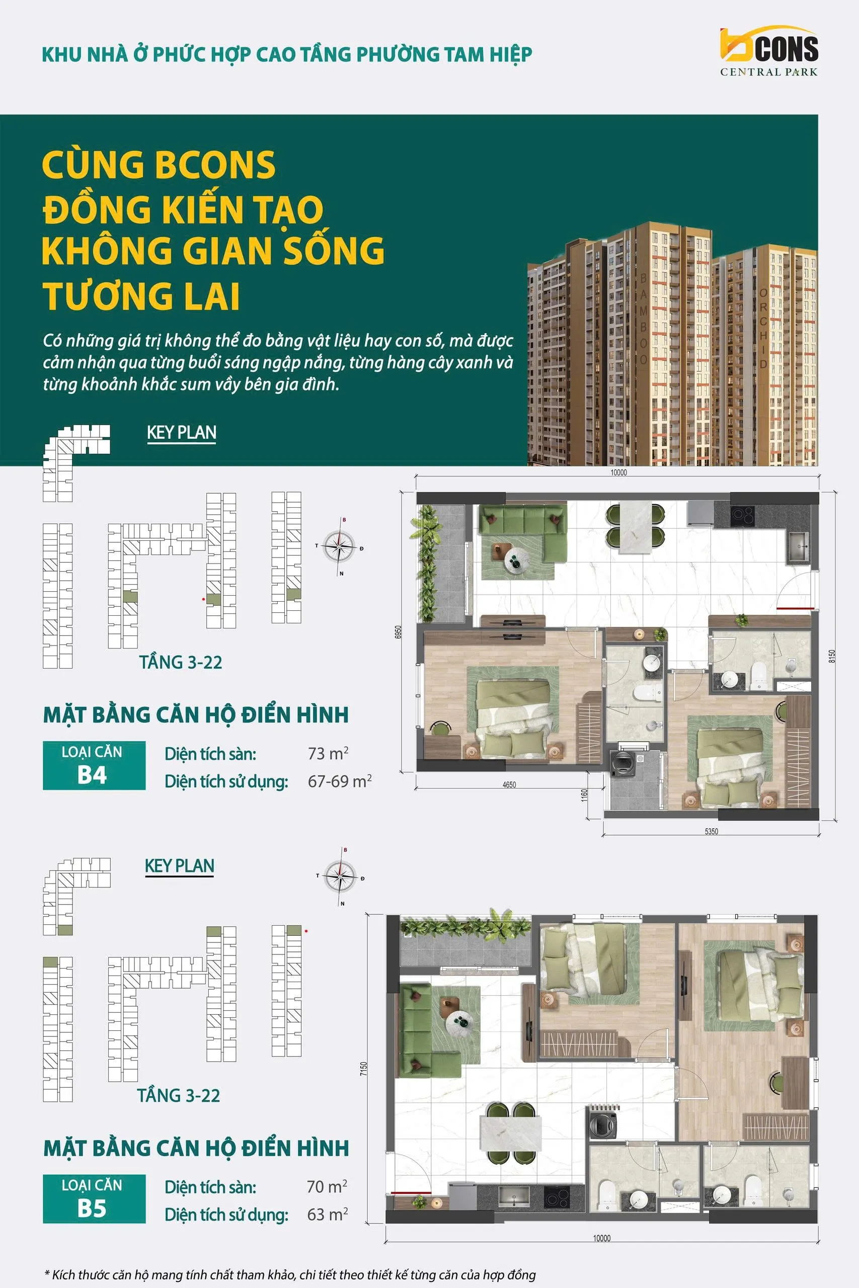 Mặt bằng căn hộ B4 + B5 - Bcons Central Park