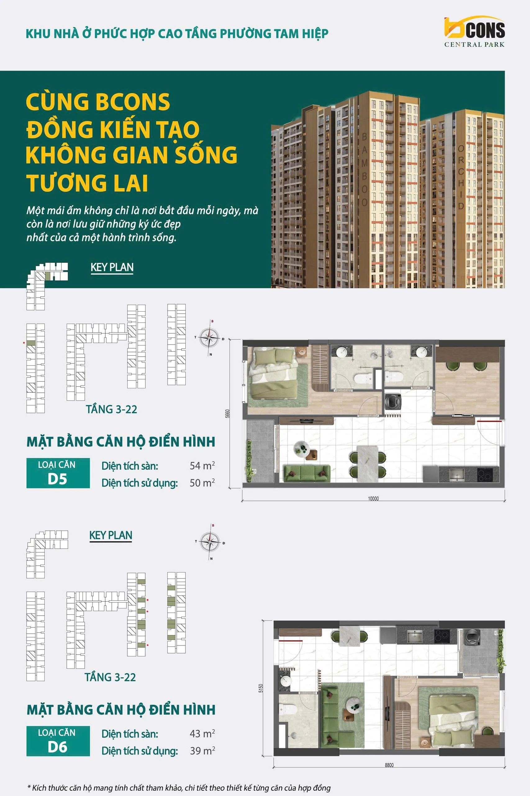 Mặt bằng căn hộ D5 - Bcons Central Park